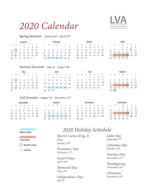 Lva Calendar